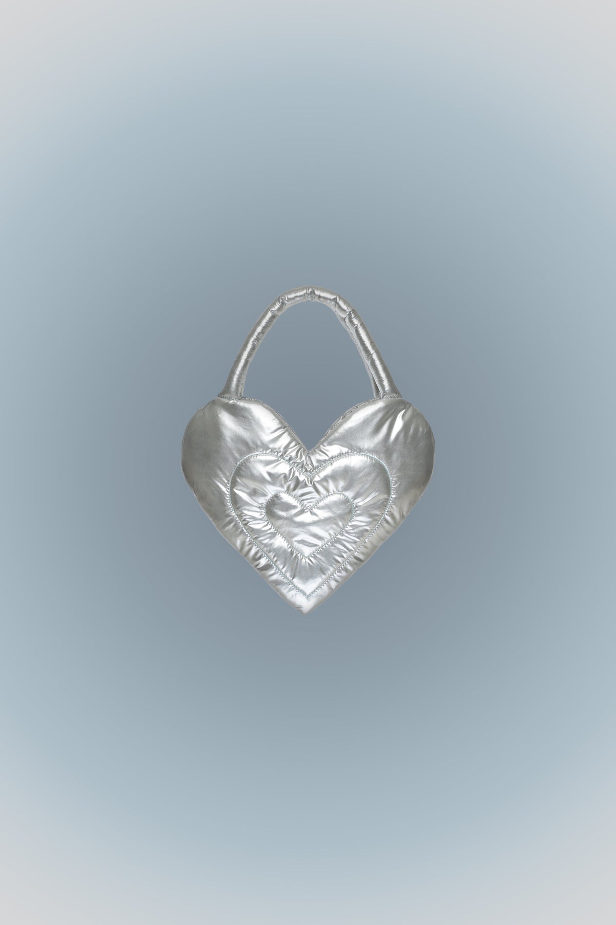 Puffer Heart Bag Mini Metallic
