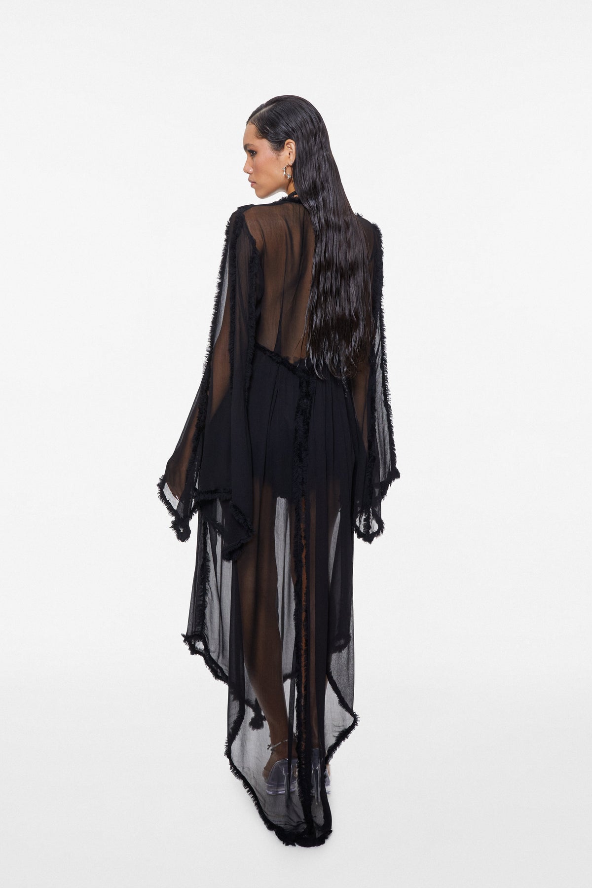 Mistress Chiffon Robe Black