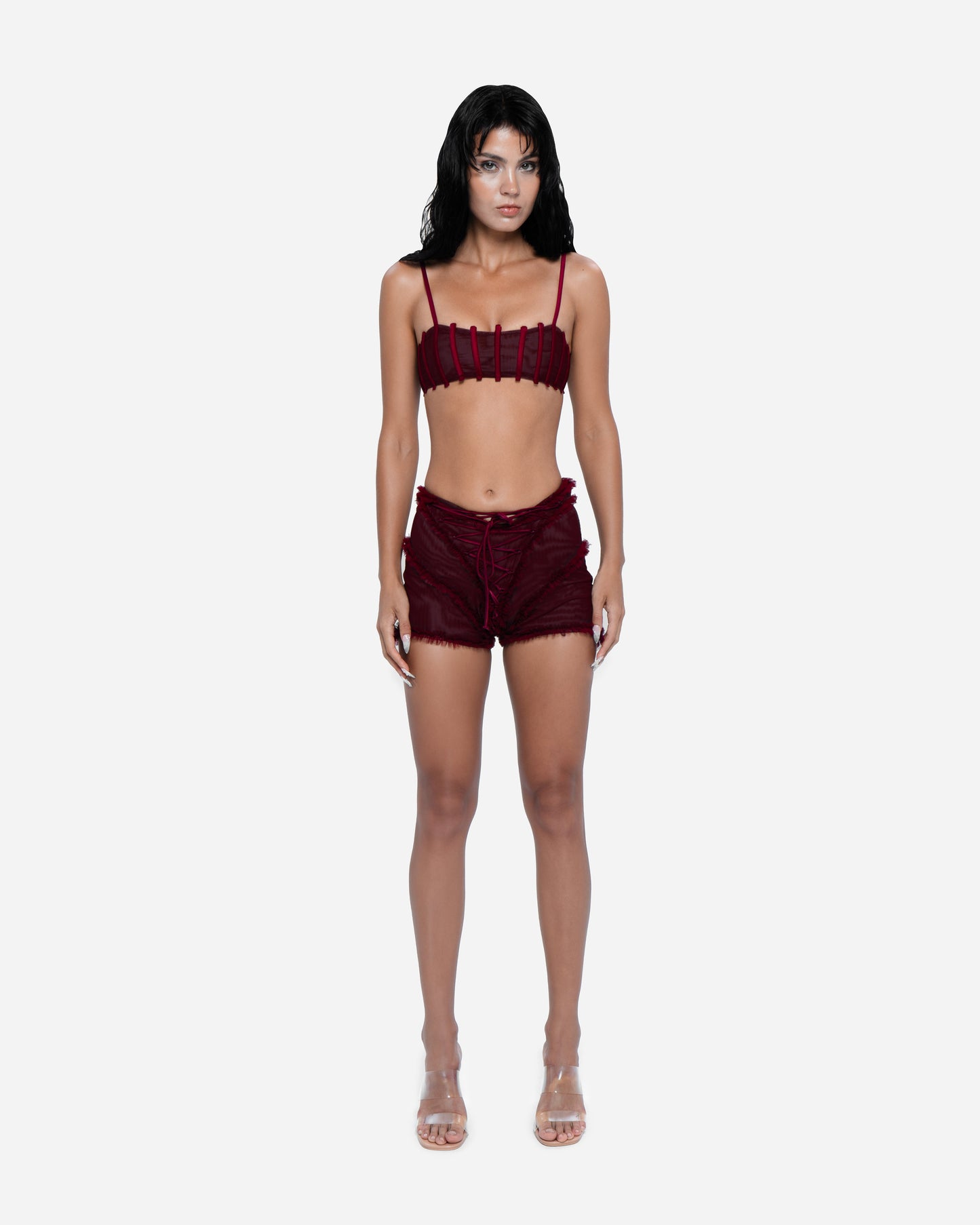 Undisclosed Desires Hot Pants Wine Red
