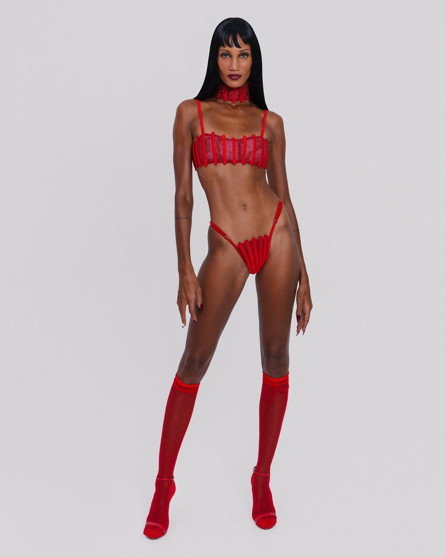 Corset Bikini Top Red