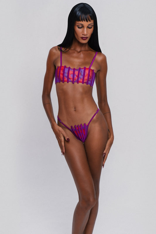 Corset Bikini Top Printed Heart