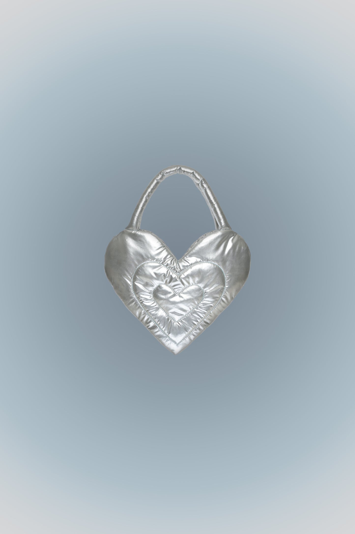 Puffer Heart Bag Mini Metallic