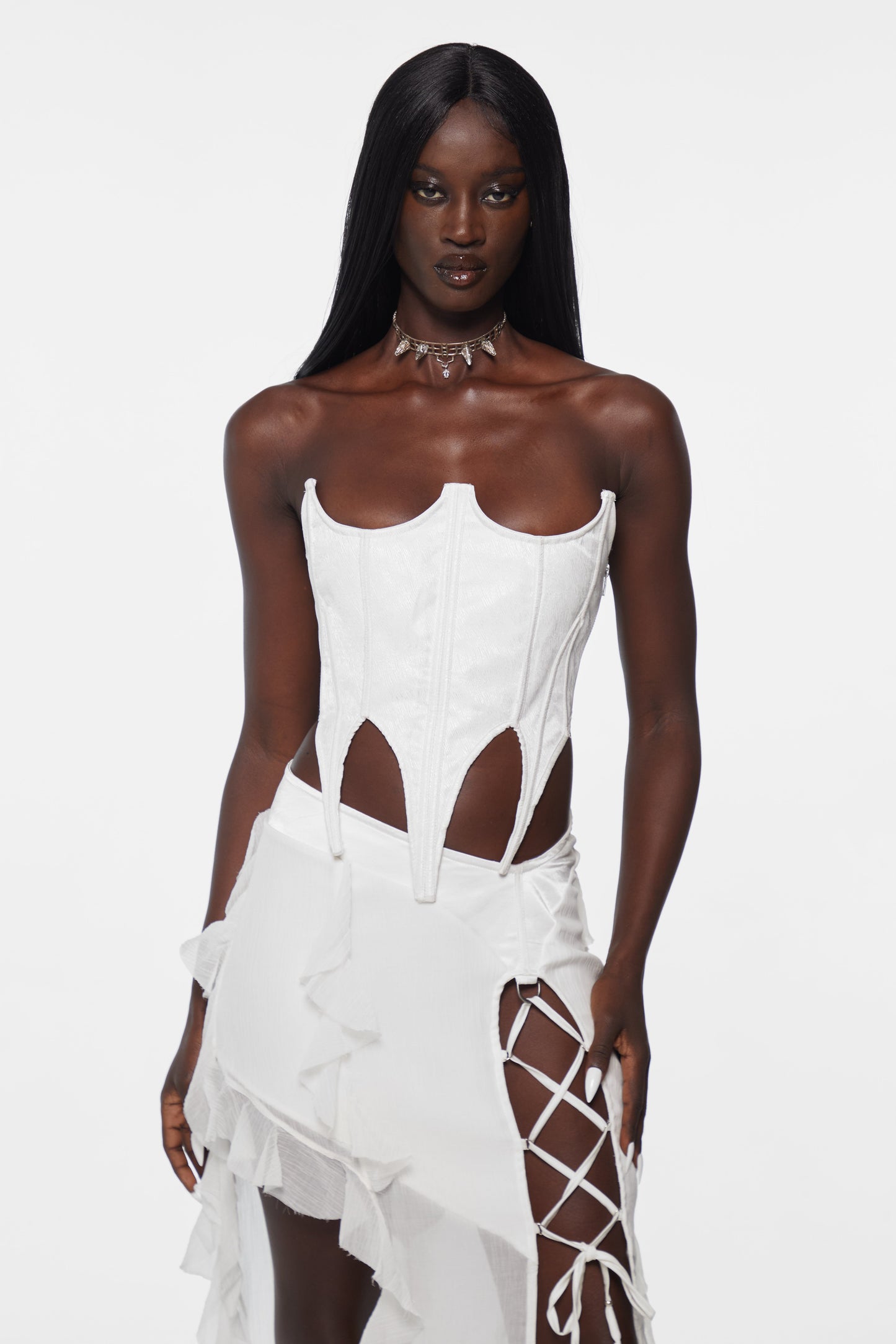 Tear Maxi Skirt White