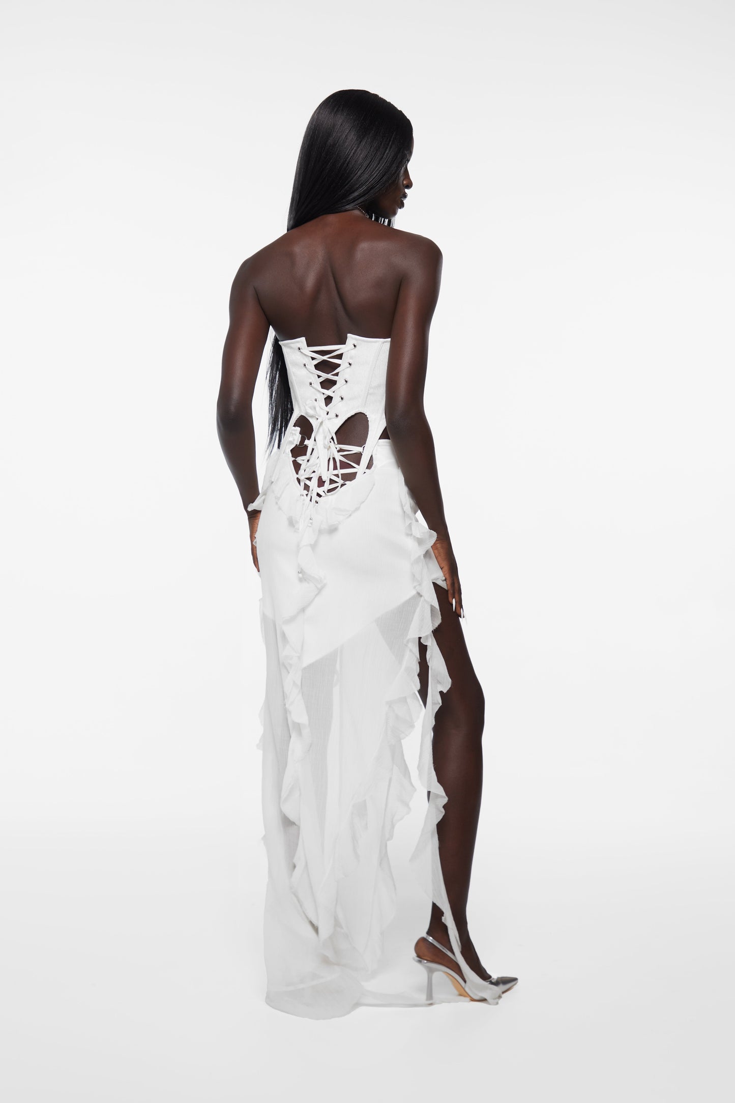 Tear Maxi Skirt White