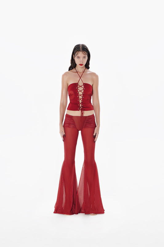 Draped Pants Red