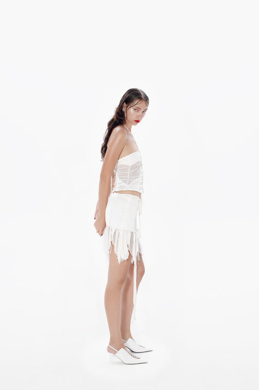 Gathered Heart Top White