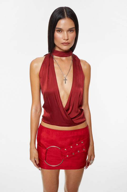 Devotion Drape Top Crimson