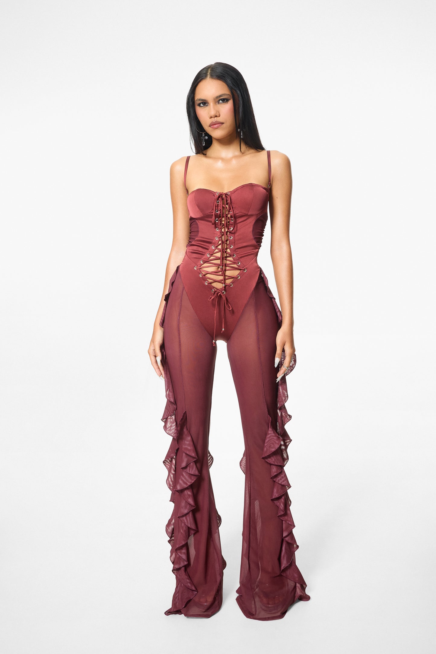 Harlow Jumpsuit Wine Red