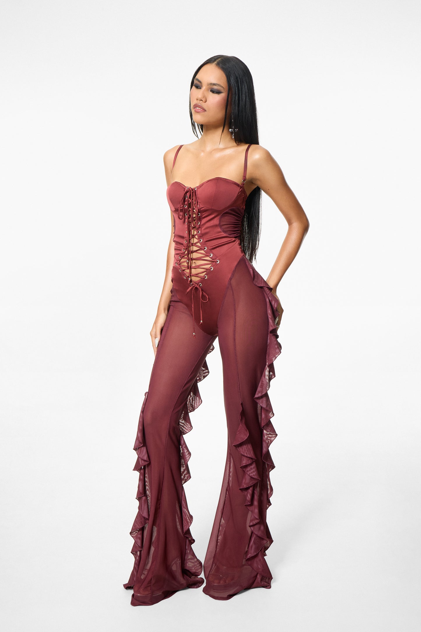 Harlow Jumpsuit Wine Red