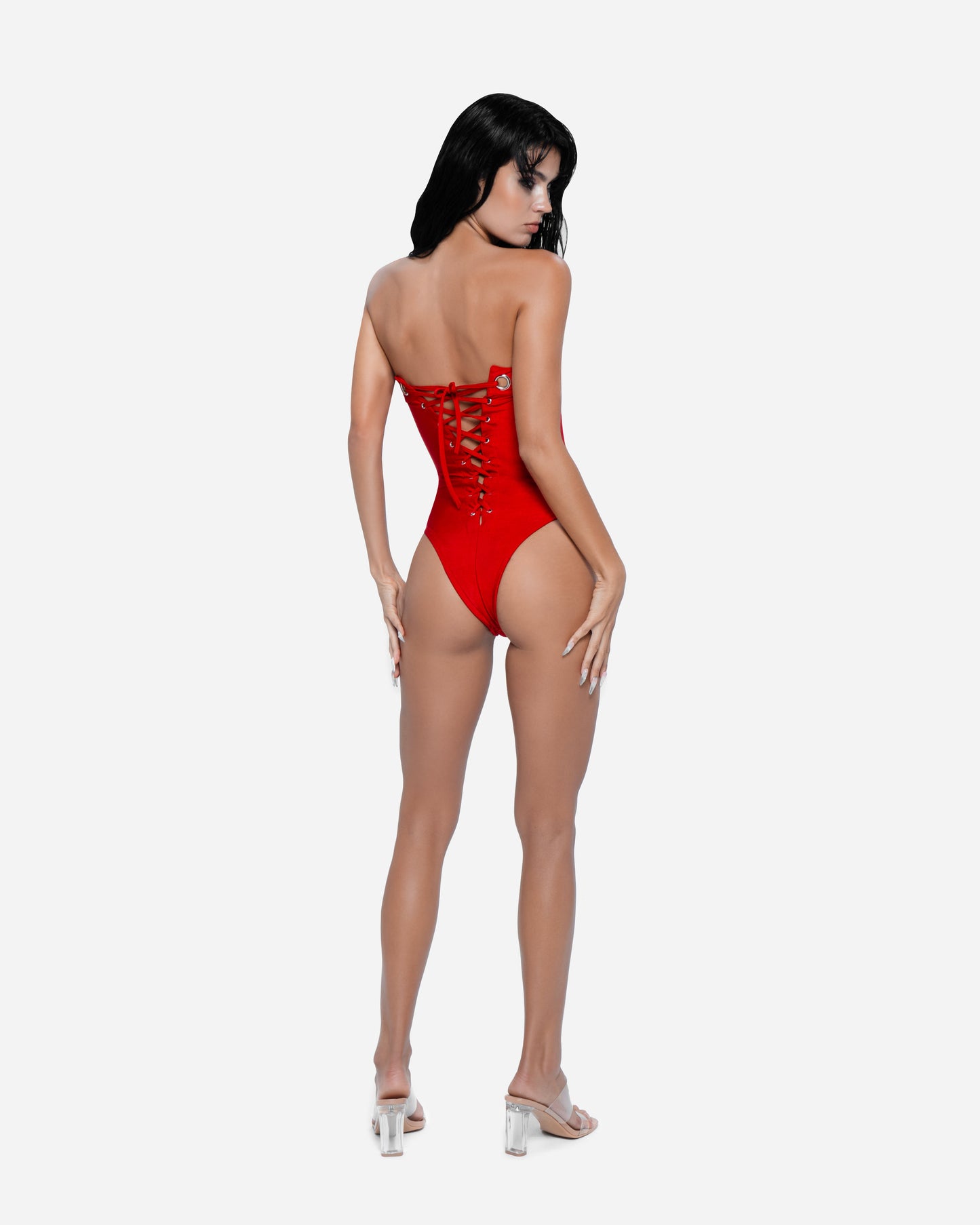 Eyelet One Piece Red