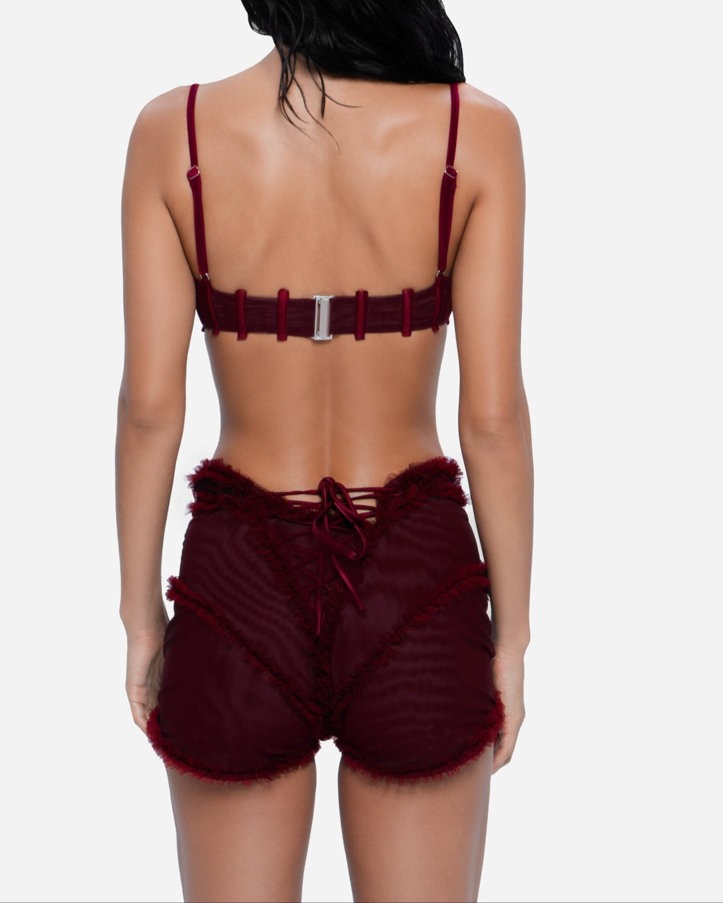 Undisclosed Desires Hot Pants Wine Red