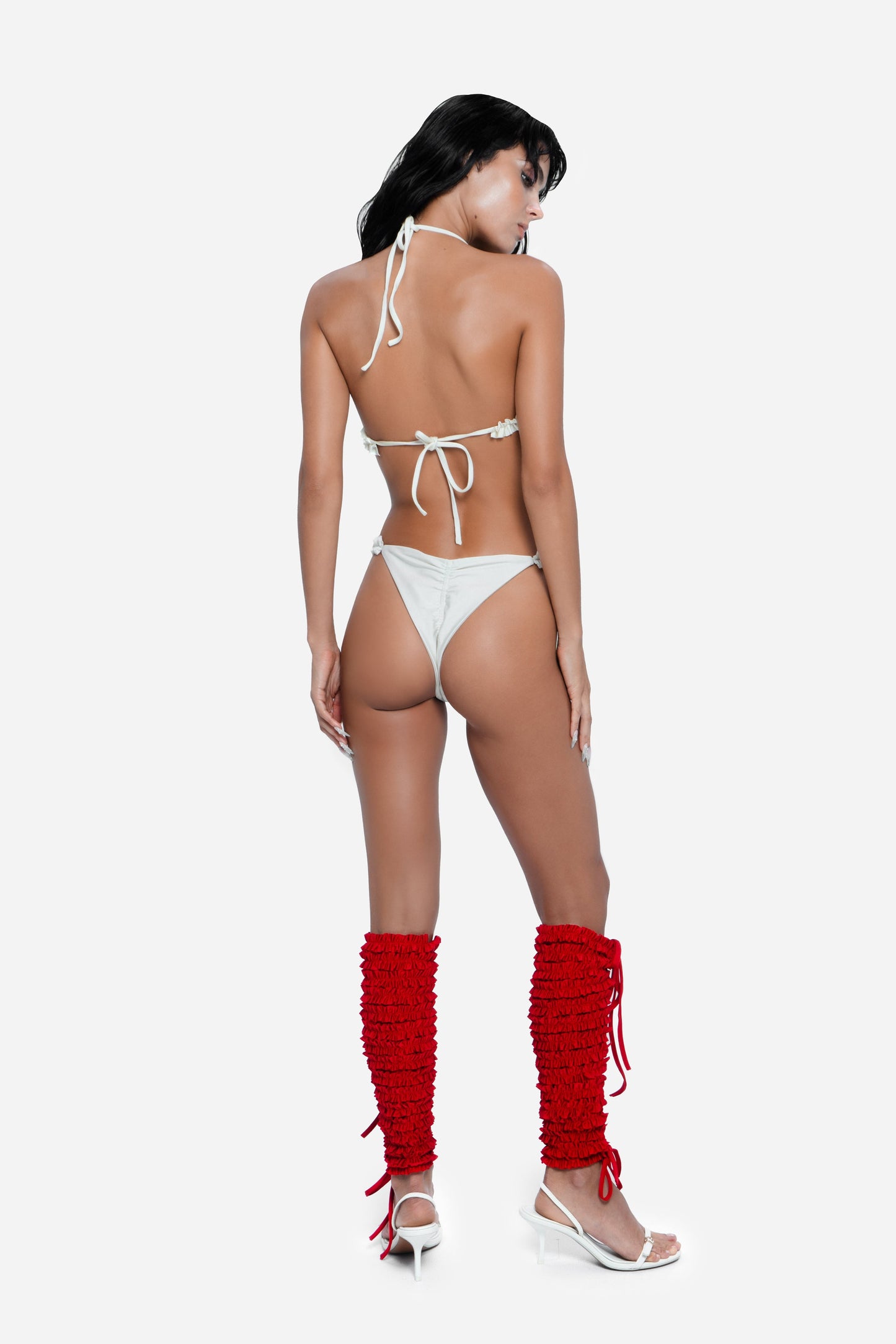 Ruffled Heart Bikini Bottom Ivory