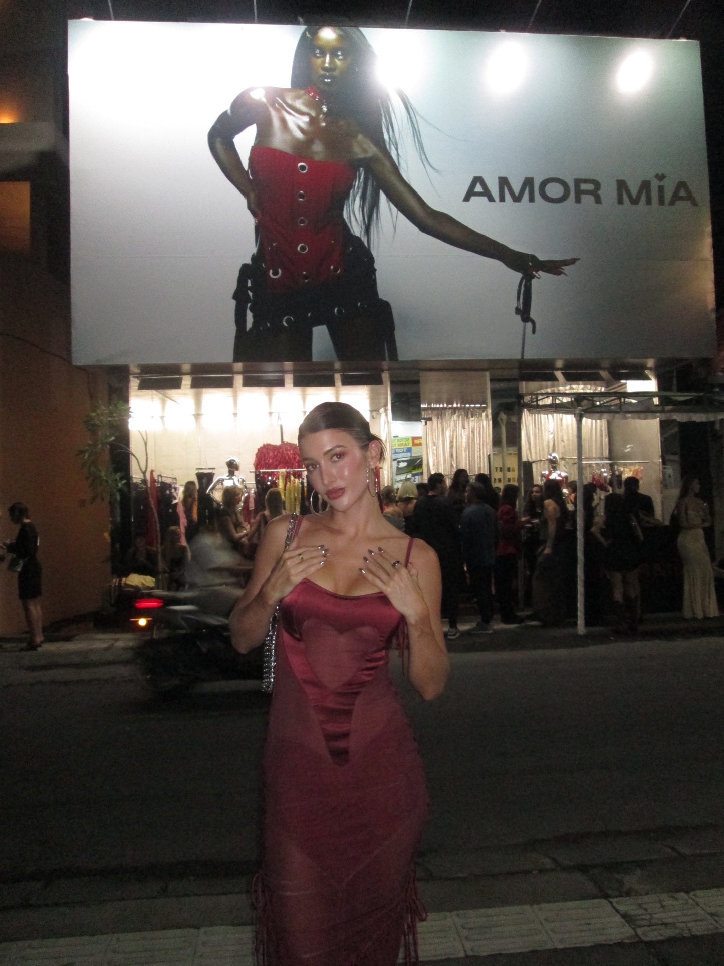 Heart Lace Maxi Dress Wine Red
