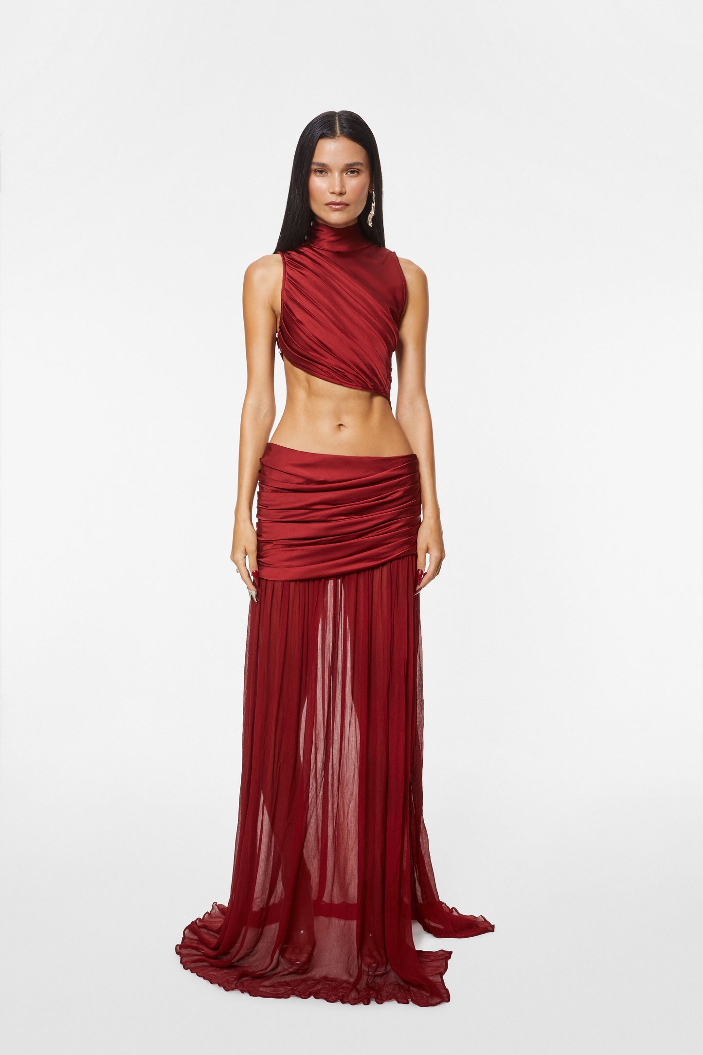 Jelena Draped Gown Red
