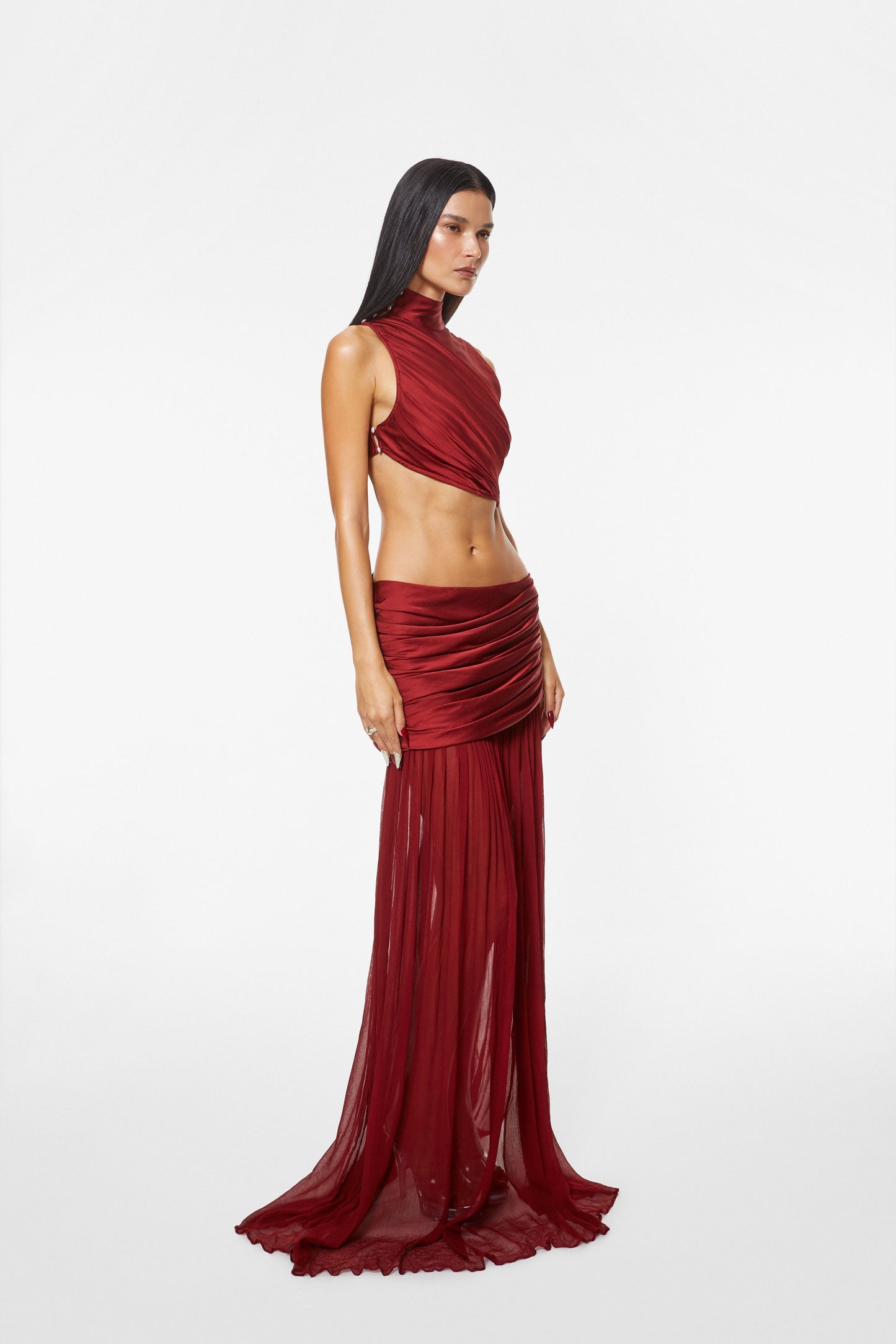Jelena Draped Gown Red