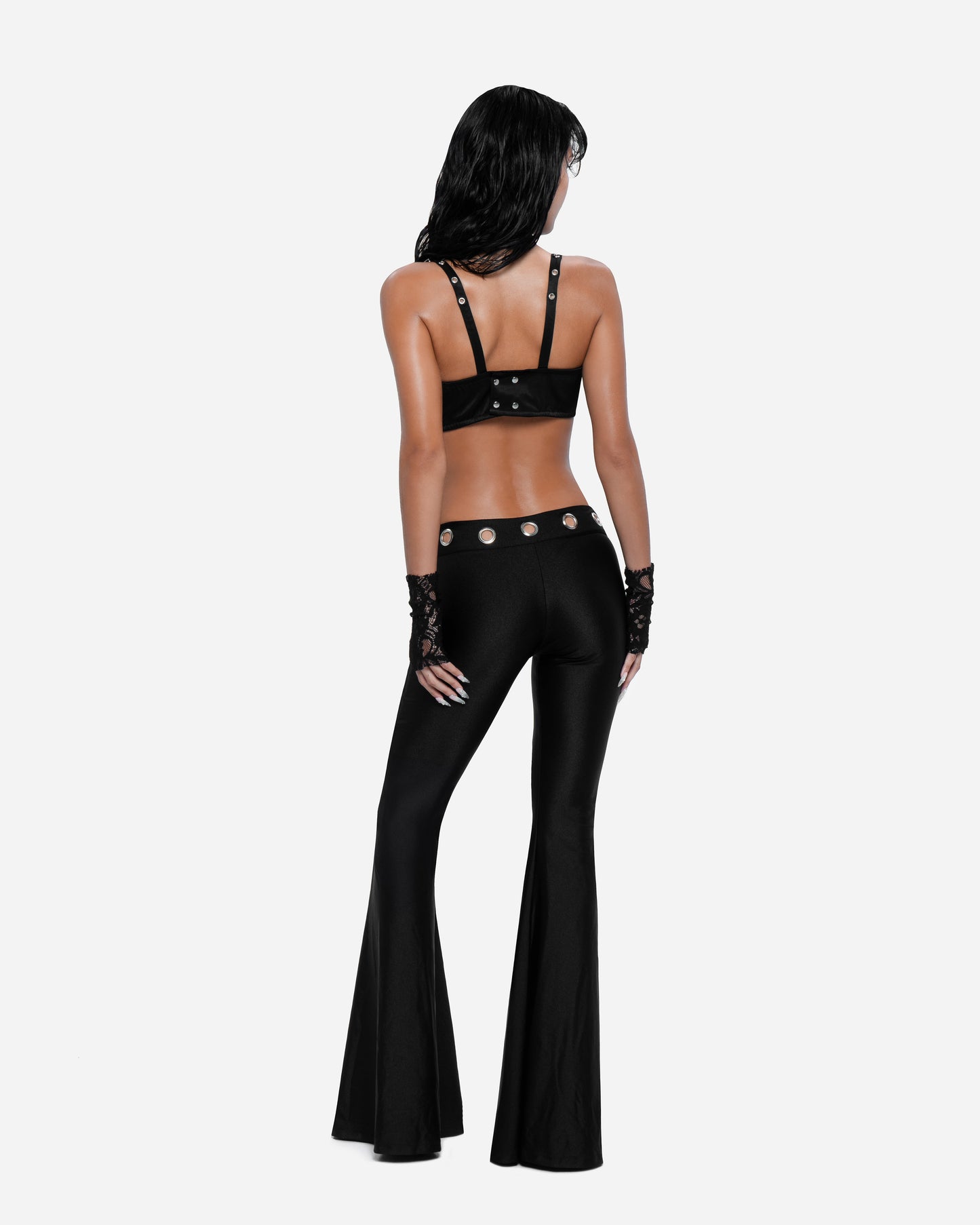 Eyelet Pants Black
