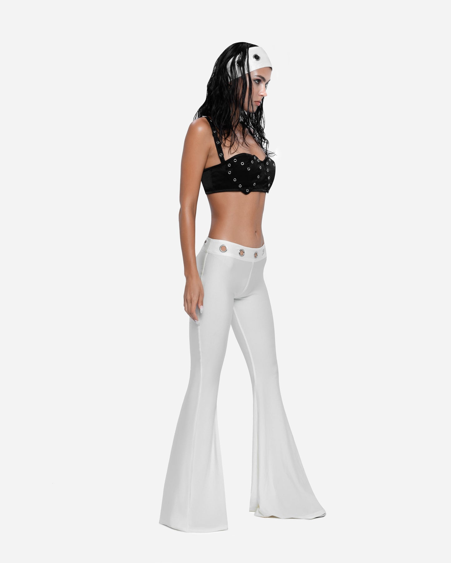Eyelet Pants White